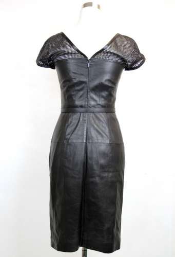 $3750 NEW Authentic Gucci Leather Belted Dress, Black, 348549 1000 2017 Black Friday Deals